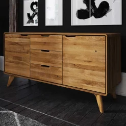 134x63x40 Holz Sideboard aus Wildeiche - Eavy Tv & Hifi-Möbel|Lowboards