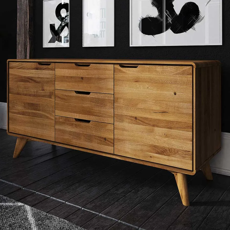 134x63x40 Holz Sideboard aus Wildeiche - Eavy Tv & Hifi-Möbel|Lowboards