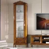 Best 58x184x35 Italienische Vitrine in Nussbaum - Carlenna Vitrinen