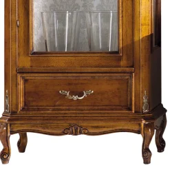 Best 58x184x35 Italienische Vitrine in Nussbaum - Carlenna Vitrinen