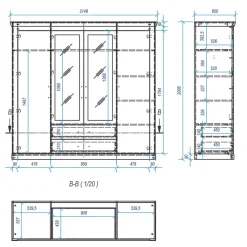 Sale 215x201x60 Kleiderschrank Country Style - Nedita Kleiderschränke|Schränke