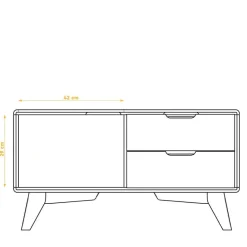 90x48x40 Kleine Kommode in Wildeiche & Weiß - Diesta Tv & Hifi-Möbel|Lowboards