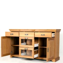 145x84x40 Kommode aus Holz mit Glas - Arendu Sideboards