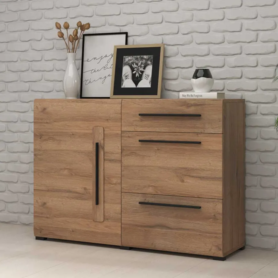 Sale 120x86x39 Kommode mit drei Schubladen & Tür - Aberdeen Sideboards