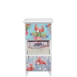 Sale 30x58x30 Kommode mit Flamingo Stoff - Gracelino Kommoden