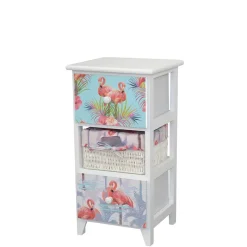 Sale 30x58x30 Kommode mit Flamingo Stoff - Gracelino Kommoden