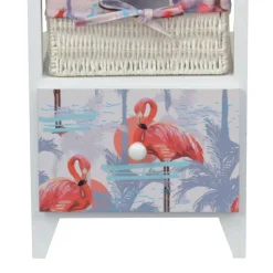 Sale 30x58x30 Kommode mit Flamingo Stoff - Gracelino Kommoden