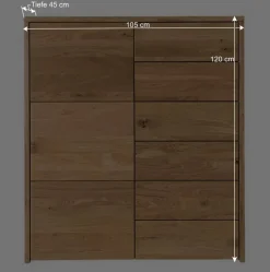 105x120x45 Kommode mit sechs Schubladen & Tür - Vactivus Highboards