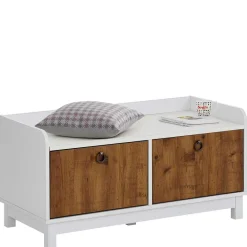 Clearance 92x46x45 Landhaus Flurbank mit zwei Türen - Efalias Sitzbank