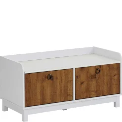 Clearance 92x46x45 Landhaus Flurbank mit zwei Türen - Efalias Sitzbank