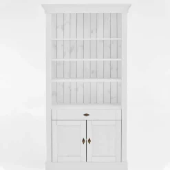 Clearance 108x203x45 Landhaus Regal mit 2 Türen & Schublade - Satumare I Regale