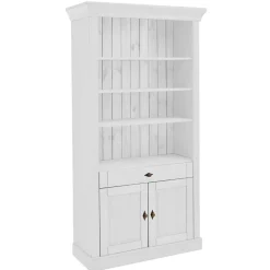 Clearance 108x203x45 Landhaus Regal mit 2 Türen & Schublade - Satumare I Regale