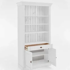 Clearance 108x203x45 Landhaus Regal mit 2 Türen & Schublade - Satumare I Regale