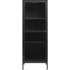 Best 58x160x40 Metall Vitrine in Schwarz - Gulliver Vitrinen