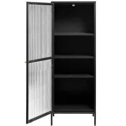 Best 58x160x40 Metall Vitrine in Schwarz - Gulliver Vitrinen