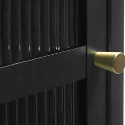 Best 58x160x40 Metall Vitrine in Schwarz - Gulliver Vitrinen