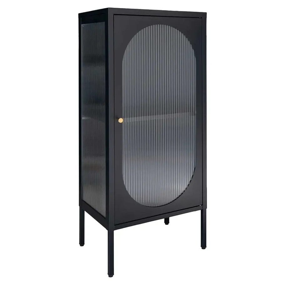 Best 50x110x35 Metallschrank mit Glastür modern - Gabadoza Vitrinen