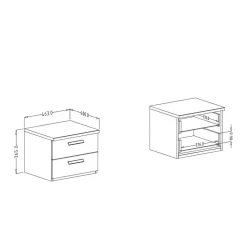 Best 46x37x40 Nachtkommode auf Sockel - Rose Kommoden