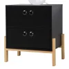 Sale 50x55x35 Nachtkommode in Schwarz & Pinie Natur - Caurina Kommoden