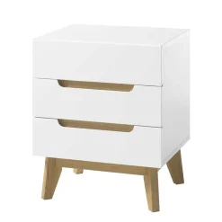 48x60x40 Nachtkommode in Weiß & Eiche - Setubal Kommoden