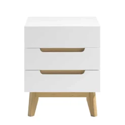 48x60x40 Nachtkommode in Weiß & Eiche - Setubal Kommoden