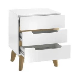 48x60x40 Nachtkommode in Weiß & Eiche - Setubal Kommoden