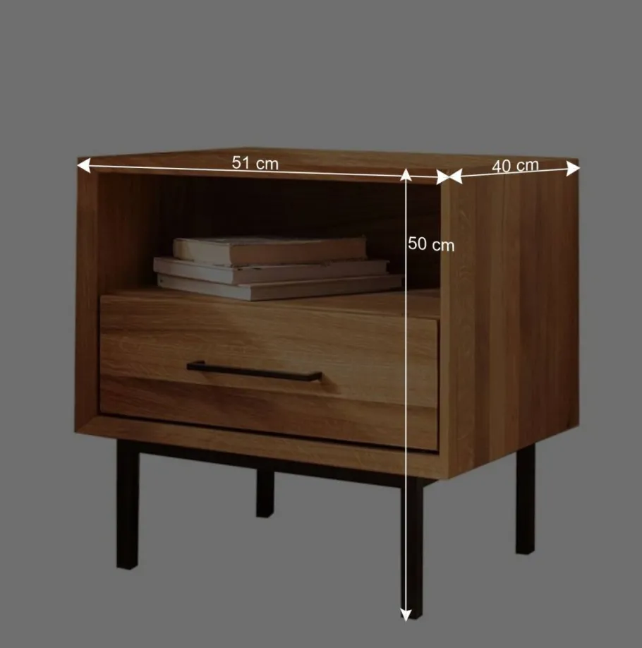 Best 51x50x40 Nachtkommode mit Fach & Schublade - Kerfa Kommoden