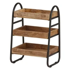 44x65x35 Offenes Regal mit 3 Holzablagen - Toma Regale