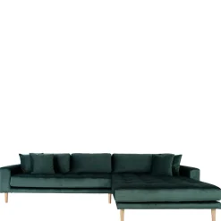 290x76x170 Samt Ecksofa im Skandi Design - Bonisa Sofas