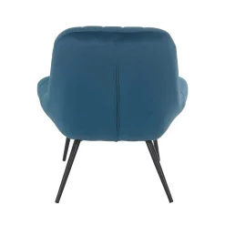 76x86x86 Samt Loungestuhl in Blau - Sixtys Sessel