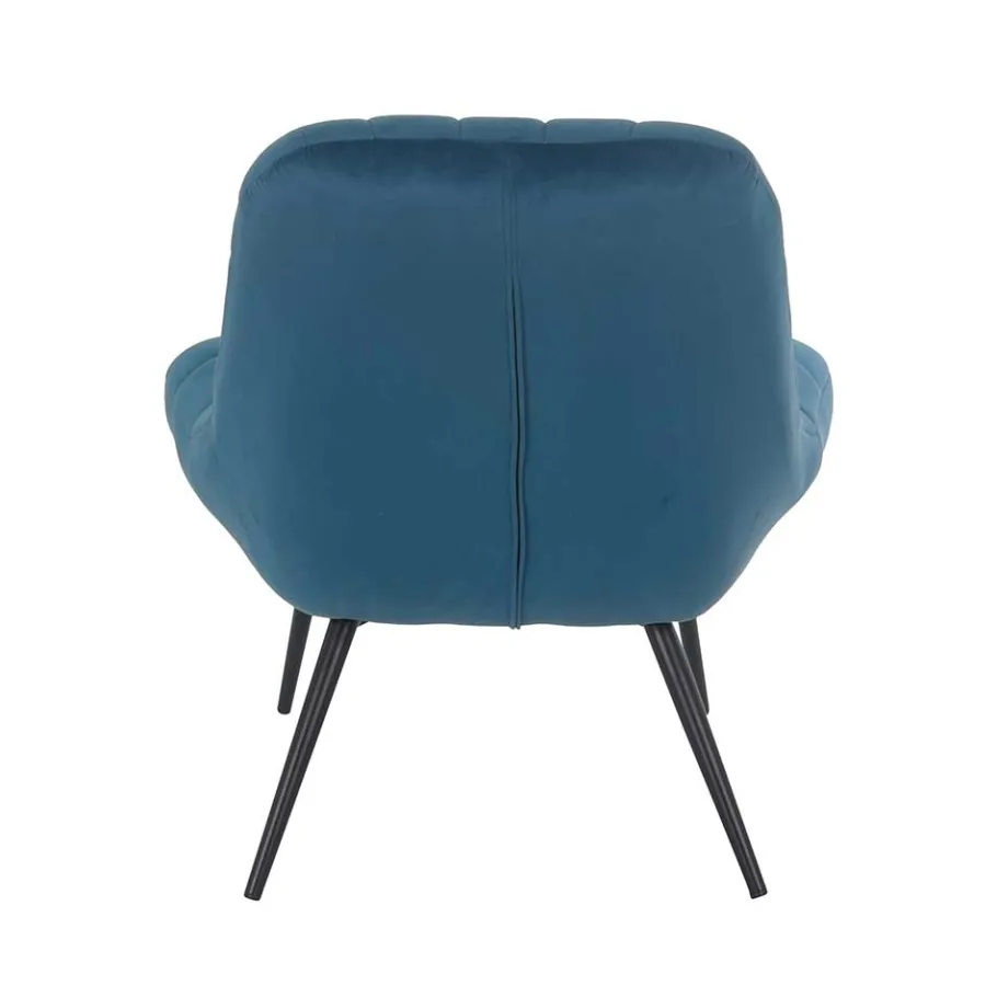 76x86x86 Samt Loungestuhl in Blau - Sixtys Sessel