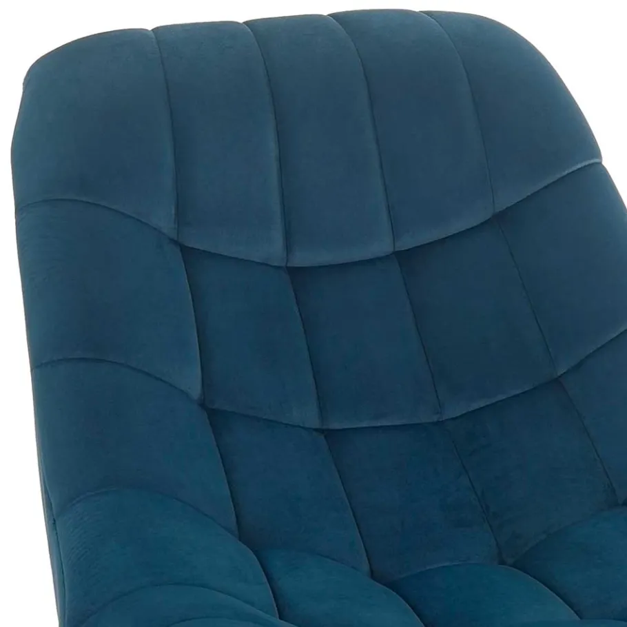 76x86x86 Samt Loungestuhl in Blau - Sixtys Sessel