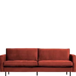 230x83x88 Samt Wohnzimmercouch in Kastanien Braun - Enzing Sofas