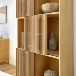 85x170x43 Schrank mit drei Lamellen Türen - Azuro Schränke