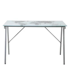 Online 113x73x58 Schreibtisch aus bedrucktem Glas - Ugolina Tische