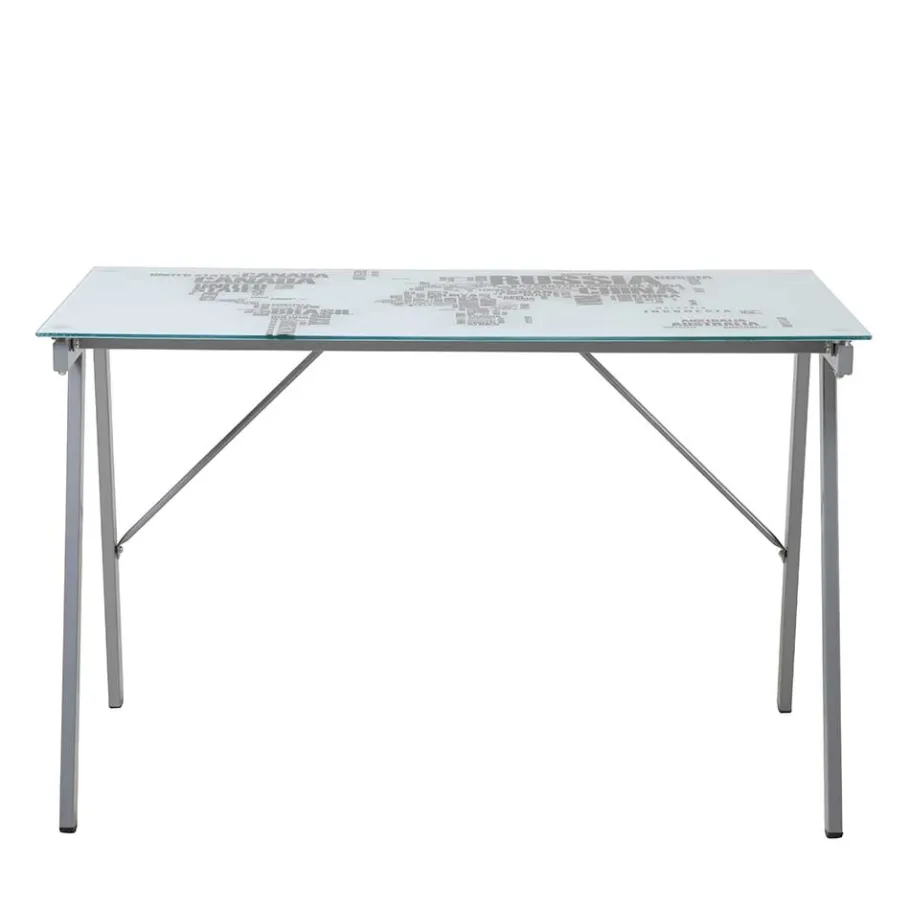 Online 113x73x58 Schreibtisch aus bedrucktem Glas - Ugolina Tische