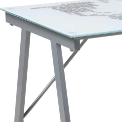 Online 113x73x58 Schreibtisch aus bedrucktem Glas - Ugolina Tische