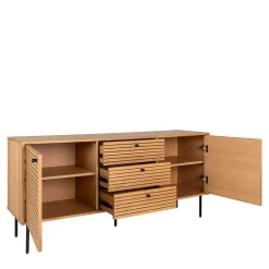 Best 150x75x40 Sideboard in Eiche Natur Furnier - Virona Sideboards