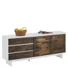 Best 165x68x35 Sideboard in Weiß & Kiefer dunkel - Chihu Sideboards