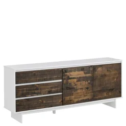Best 165x68x35 Sideboard in Weiß & Kiefer dunkel - Chihu Sideboards