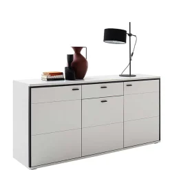Best 183x89x44 Sideboard in Weiß mit Schwarzgrau - Loazin Sideboards