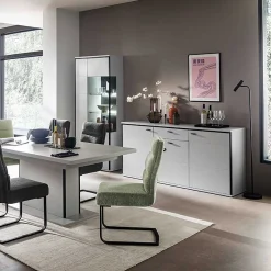 Best 183x89x44 Sideboard in Weiß mit Schwarzgrau - Loazin Sideboards