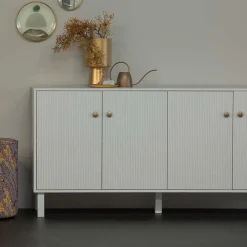 160x78x46 Skandi Sideboard 4-türig in Grau - Huvina Sideboards