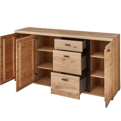 Sale 170x86x42 Teilmassives Sideboard mit Metallgriffen - Latenda Sideboards