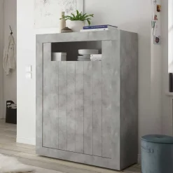 Sale 110x144x43 Türen-Highboard in Beton Dekor - Eman Highboards