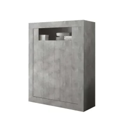 Sale 110x144x43 Türen-Highboard in Beton Dekor - Eman Highboards