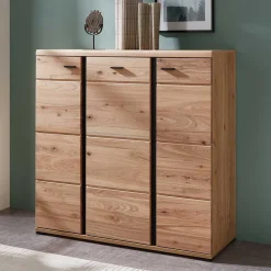Sale 123x121x42 3-türiges Highboard teilmassiv - Latenda Highboards