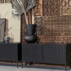 100x56x44 2-türiges TV Board in Schwarz - Gelvins Lowboards