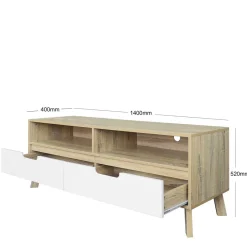 Best 140x52x40 TV Kommode im Skandi Design - Justa Tv & Hifi-Möbel|Lowboards