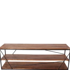 Best 140x47x40 TV Tisch Regal aus Massivholz & Stahl - Offia Tv & Hifi-Möbel|Lowboards